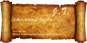 Jablonsky Teréz névjegykártya