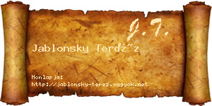 Jablonsky Teréz névjegykártya